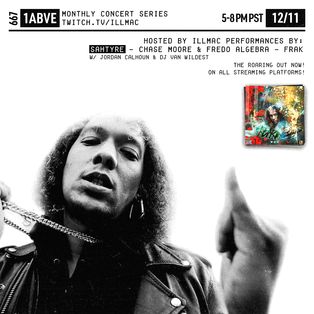 A promo image made for Illmac's 'Monthly Concert' series, featuring Water Buffalos (Chase Moore and Fredo Algebra).